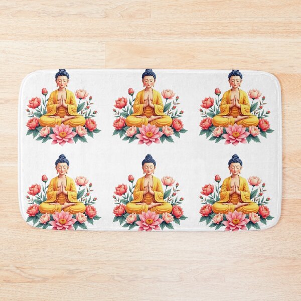 Item preview,  buda with lotus flowers designed and sold by nicnacc.