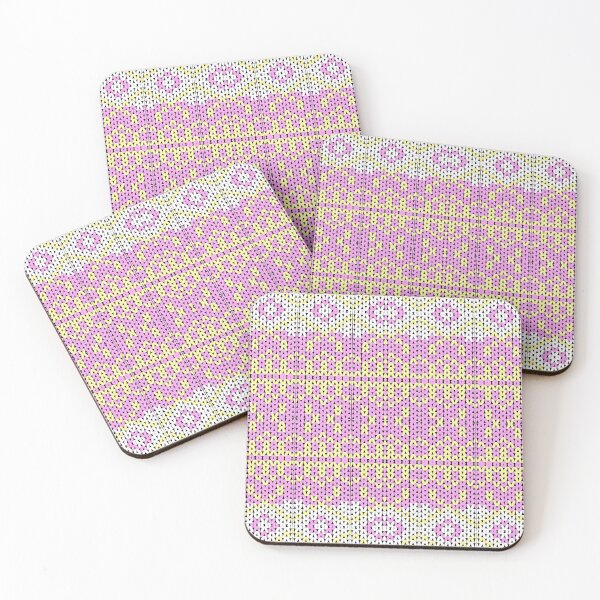 Item preview, Pink and Yellow Pixel Mandala Pattern designed and sold by HattayaSra.