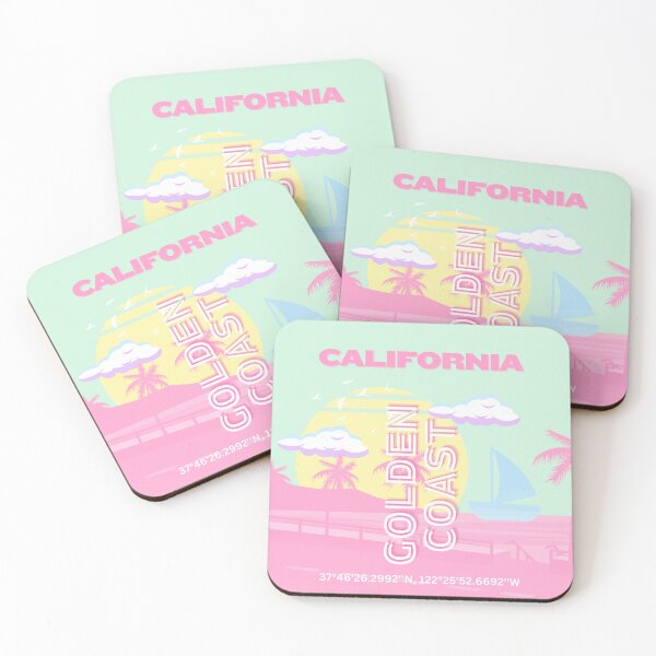 Aperçu de l'œuvre Californie, Plage, Art de voyage, Preppy créée et vendue par Magic Love Art Print.