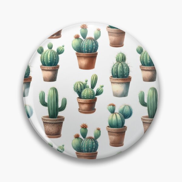 Item preview, Cactus in pots seamless repeat pattern, fabric pattern designed and sold by Katarzyna Dembek.