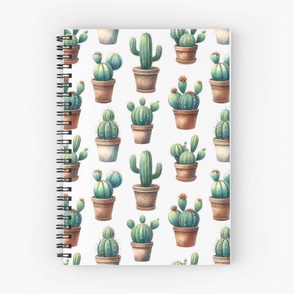 Item preview, Cactus in pots seamless repeat pattern, fabric pattern designed and sold by Katarzyna Dembek.