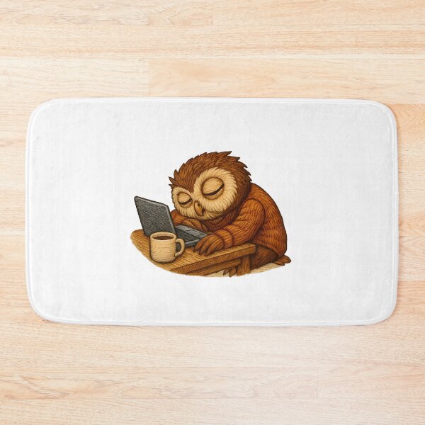 Item preview, Sleepy Owl at Work - Embroidered Patch of Exhaustion designed and sold by #Adulting Central.