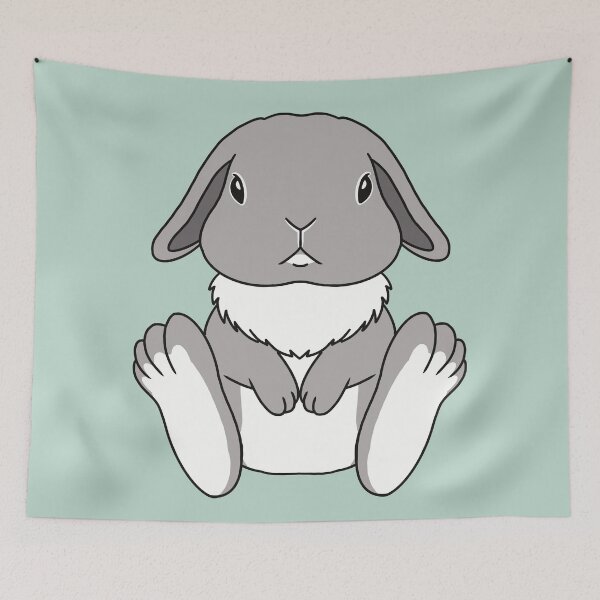 Item preview, Holland Lop Gray Rabbit designed and sold by tayaan.