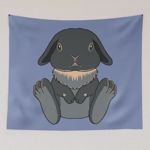 Item preview, Holland Lop Black otter Kawaii Rabbit designed and sold by tayaan.
