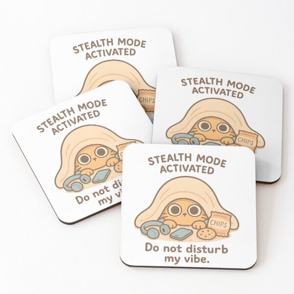 Item preview, Stealth Mode Cat with Snacks and Vibes designed and sold by meshhead.