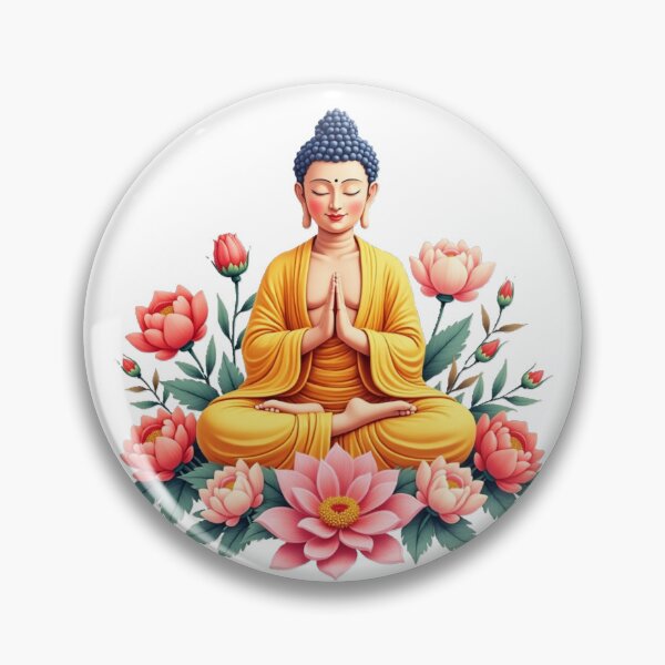 Item preview,  buda with lotus flowers designed and sold by nicnacc.