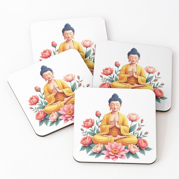 Item preview,  buda with lotus flowers designed and sold by nicnacc.