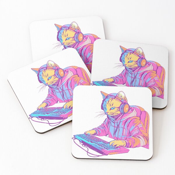 Item preview, A cat gamer with a headset, keyboard, and RGB lights designed and sold by bas19101.