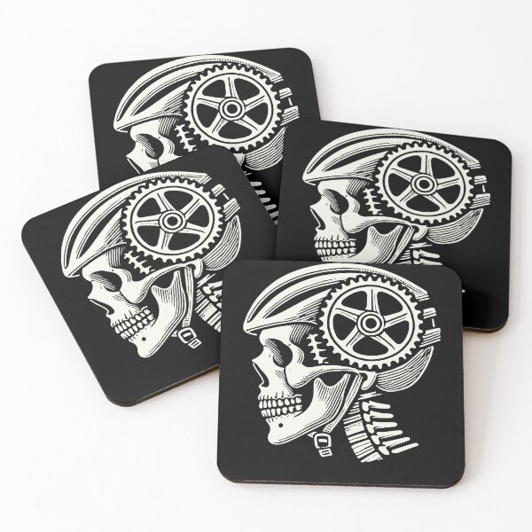 Item preview, Cyclist Skull With Chain Helmet Illustration designed and sold by LuminOrb.