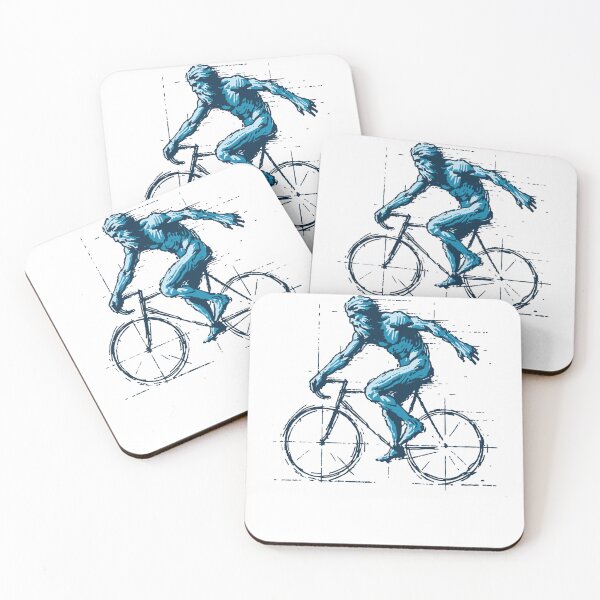 Item preview, Bicycle Kunstwerk Blue Figure Cycling designed and sold by LuminOrb.