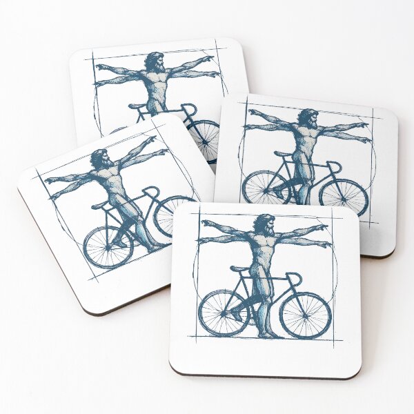 Item preview, Bicycle Vitruvian Man Cyclist Art designed and sold by LuminOrb.