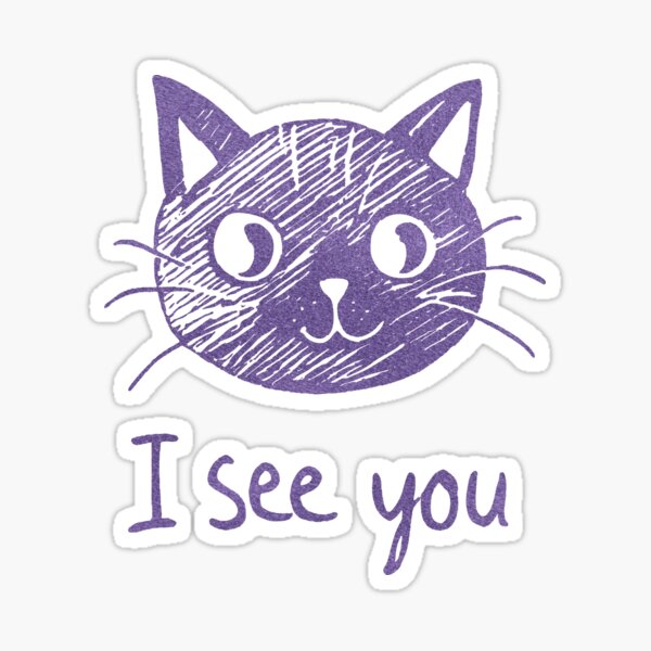 Artikel-Vorschau von Ich sehe dich – Lila Samtkatze Illustration, designt und verkauft von SteadyRolling.