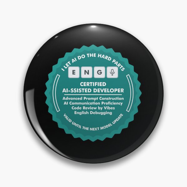 Item preview, Certified AI-ssisted Developer Badge | Vibe Coding designed and sold by BRU Design.