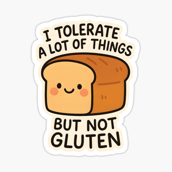 Vista previa del artículo con la obra «Tolero muchas cosas, pero no el gluten - Celiaquía divertida», diseñado y vendido por thecatcouch.