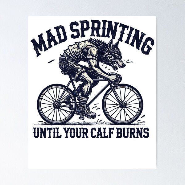 Item preview, Mad Sprinting Bicycle Wolf Design designed and sold by LuminOrb.