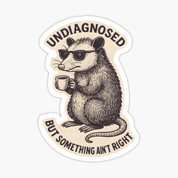 Item preview, Undiagnosed But Something Ain't Right - Funny Opossum Neurodivergent designed and sold by thecatcouch.
