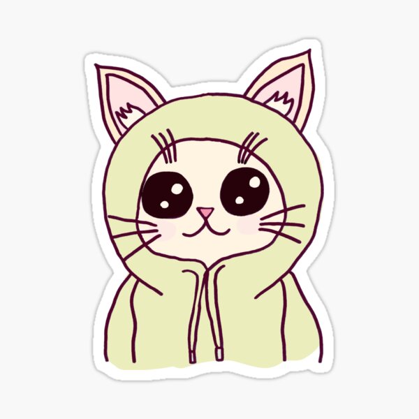 Item preview, hoodie cat (the cat with the hoodie on) designed and sold by BlessedToeBeans.