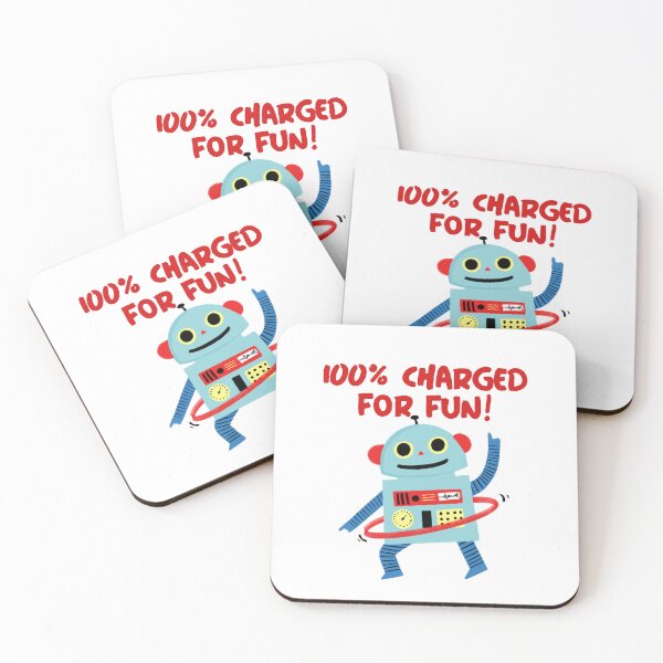 Item preview, 100% Charged for Fun – Cool Robot designed and sold by LittleMiddleMomma.
