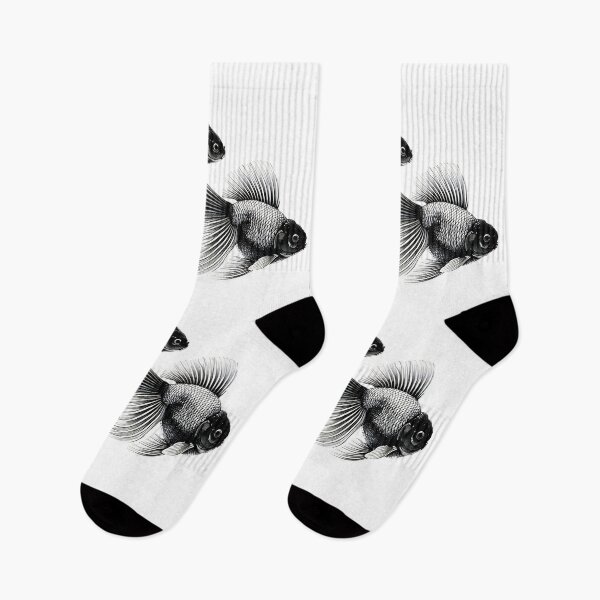 Item preview, Black and White Goldfish Gyotaku Stylization. designed and sold by Anthony Seeker.