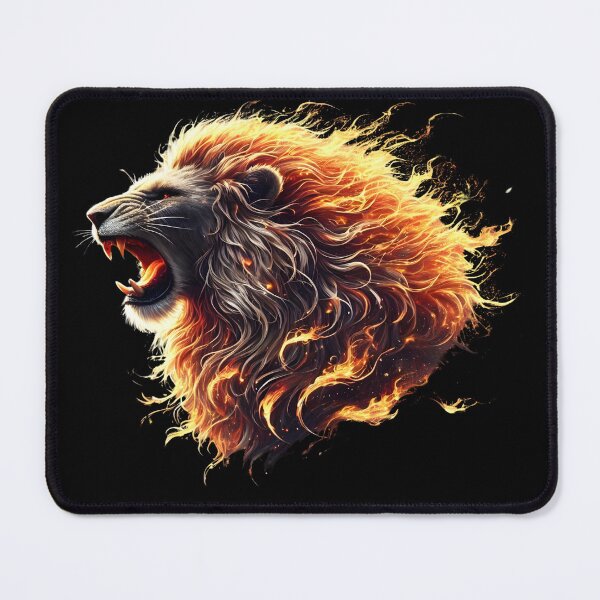Item preview, A majestic lion engulfed in flames designed and sold by IvayloUzunov.