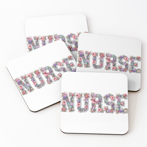 Item preview, Nurse in varsity typography, delicate floral pattern designed and sold by naatala.