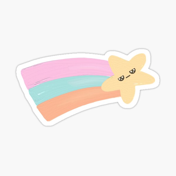 Cranky rainbow star (text-free) Sticker