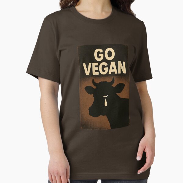 Artikel-Vorschau von Go Vegan - Kuhsilhouette mit Träne, designt und verkauft von Chonk & Chic.