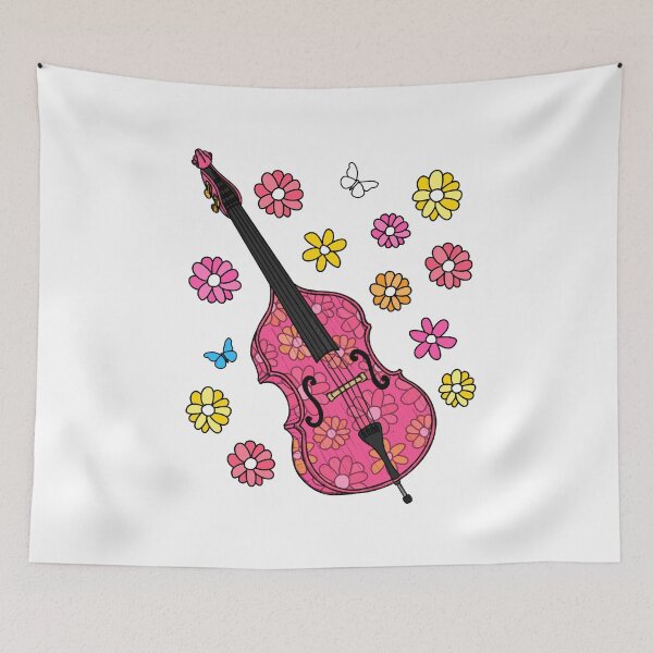 Item preview, Floral Double Bass Bassist Female Musician designed and sold by doodlerob.
