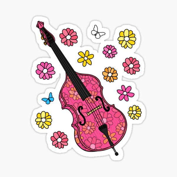 Artikel-Vorschau von Floral Kontrabass Bassistin Musikerin, designt und verkauft von doodlerob.