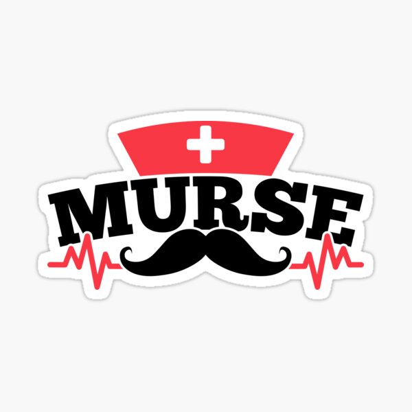 Savvy Turtle Nurse for Men Murse Mustache Sticker