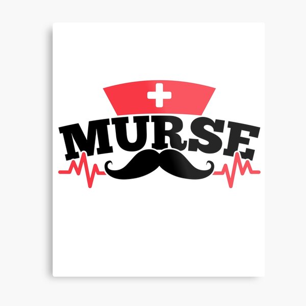 Savvy Turtle Nurse for Men Murse Mustache Metal Print
