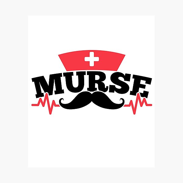 Savvy Turtle Nurse for Men Murse Mustache Photographic Print