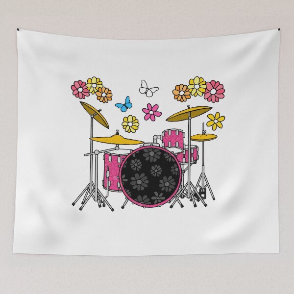 Item preview, Floral Drums Drum Kit Drummer Mom Female Musician designed and sold by doodlerob.