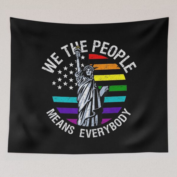 Item preview, We The People Means Everyone Vintage LGBT Gay designed and sold by Galactic-Sketch.
