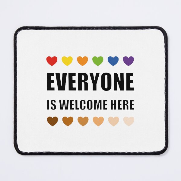 Item preview, Everyone Is Welcome Here - LGBT Black Brown Hearts designed and sold by Inspirationmotivation.