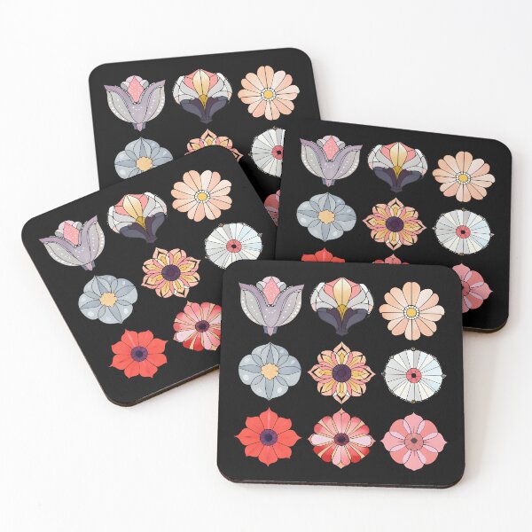 Item preview, Vibrant floral stained glass motifs  designed and sold by PrettyDecor.