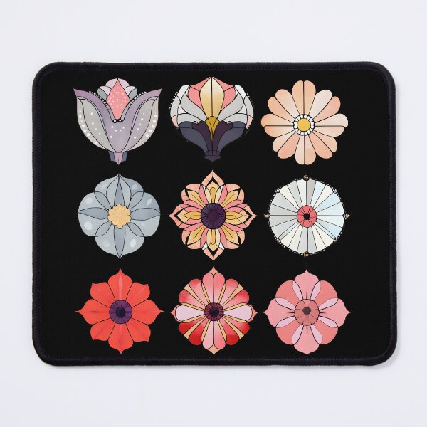 Item preview, Vibrant floral stained glass motifs designed and sold by PrettyDecor.