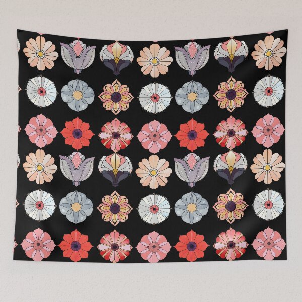 Item preview, Vibrant floral stained glass motifs  designed and sold by PrettyDecor.