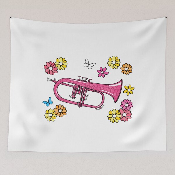 Item preview, Floral Flugelhorn Horn Player Mom Female Brass Musician designed and sold by doodlerob.