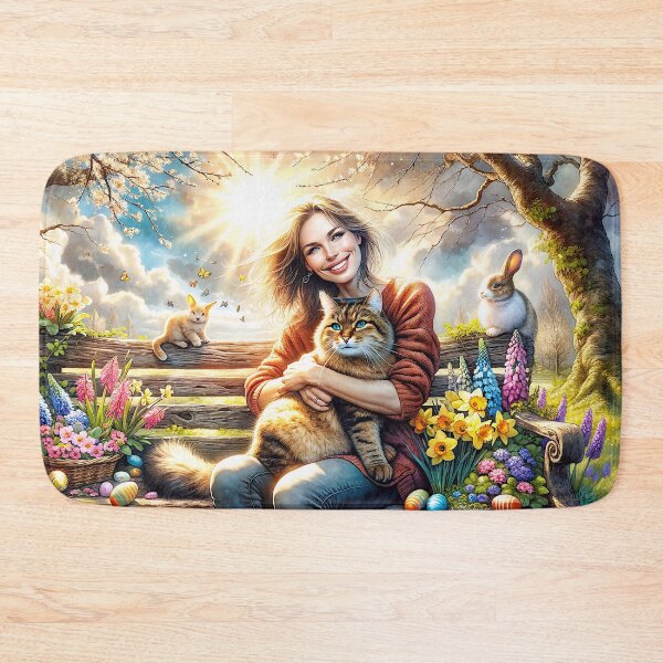 Item preview, Easter Celebration with a Cat designed and sold by M-Y-A-R-T-.