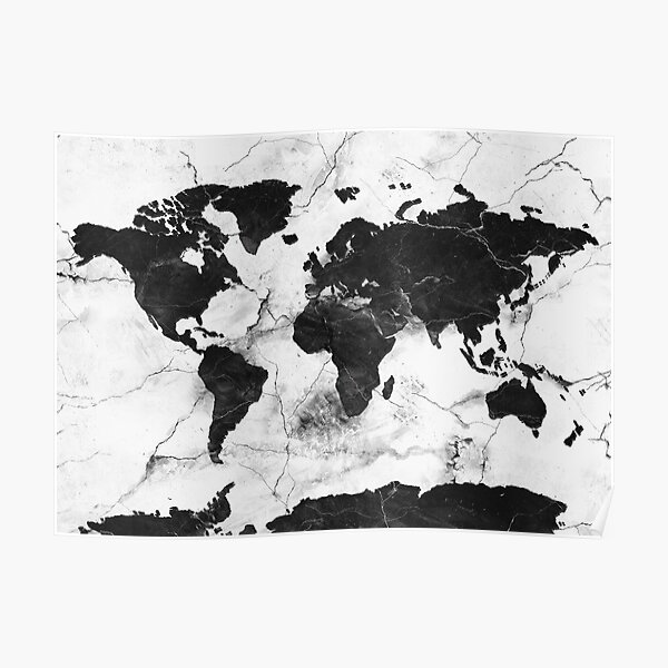 world map marble Poster