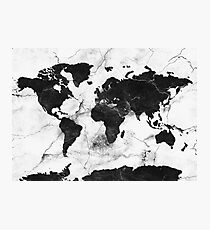 world map marble Photographic Print