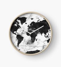 world map marble Clock