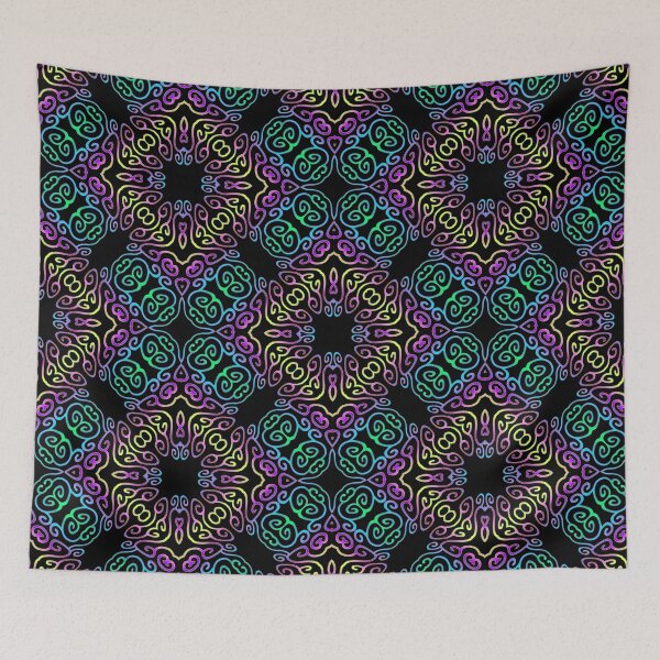 Item preview, yellow pink green filigree pattern designed and sold by chambergambit.
