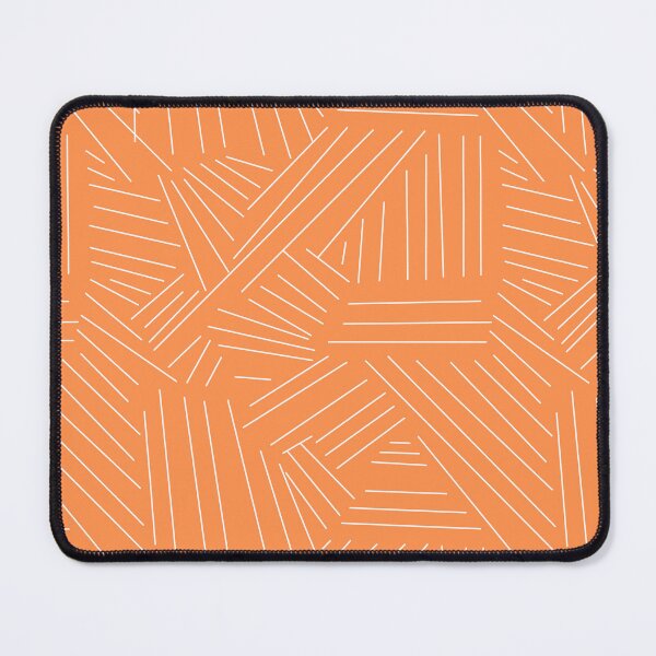 Item preview, Minimalist Geometric Line Chaos – Orange & White designed and sold by Doodle Whimsy.