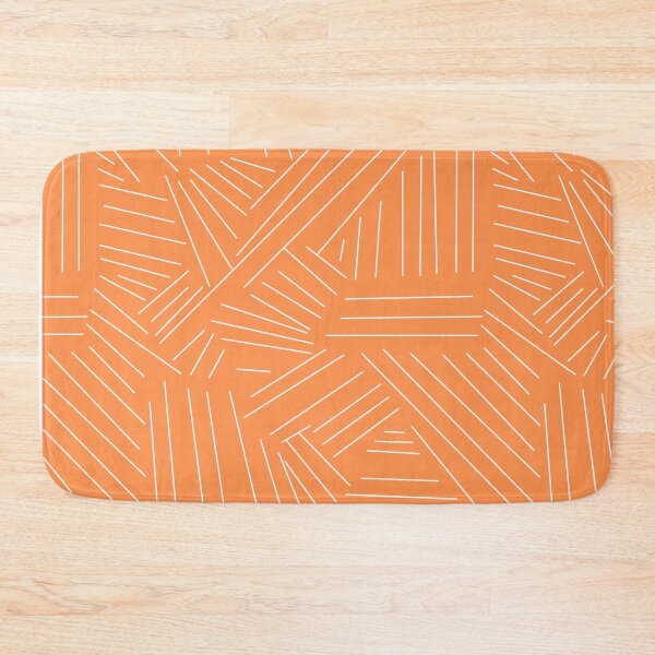 Item preview, Minimalist Geometric Line Chaos – Orange & White designed and sold by Doodle Whimsy.