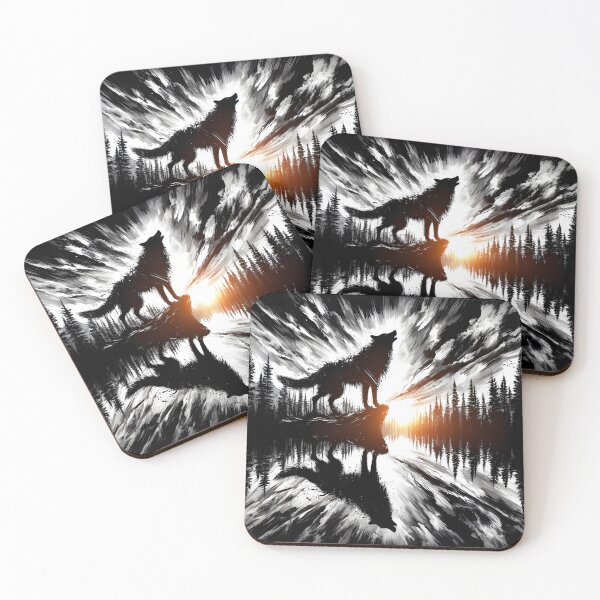 Item preview, Wolf Reflection and Sunset, Ai Generated Art  designed and sold by ACC .