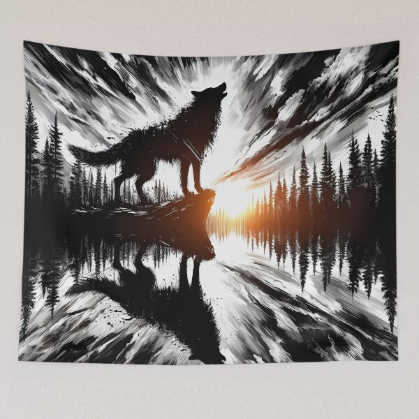 Item preview, Wolf Reflection and Sunset, Ai Generated Art  designed and sold by ACC .