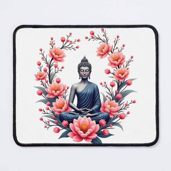 Item preview, beautiful buda with lotus flowers designed and sold by nicnacc.