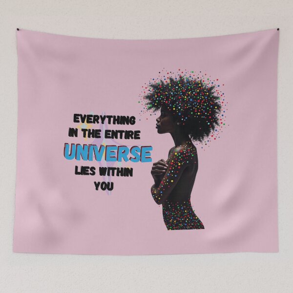 Item preview, Afro Universe Cosmic Girl Art – Colorful Starry Vibes designed and sold by QPTheeArtist.
